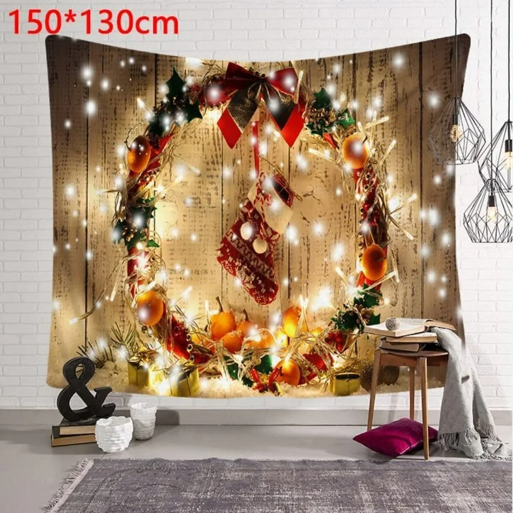 Christmas Wreath Printed Tapestry